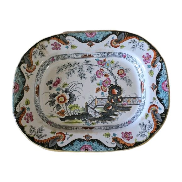Ridgway Antique Porcelain Meat Platter Dish ANGLESEY pattern с.1830 - Picture 2 of 16